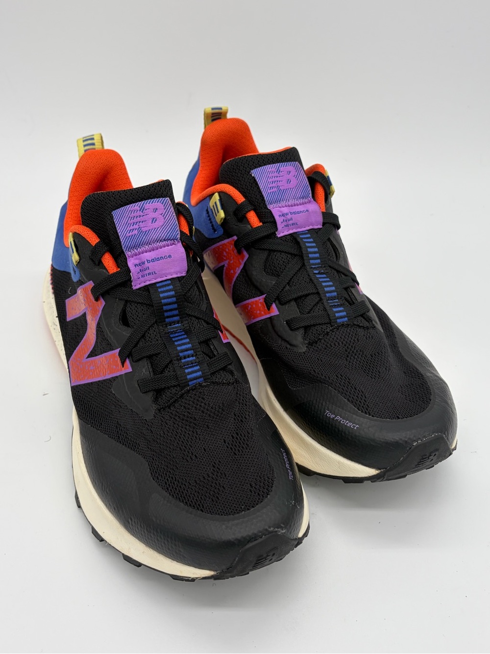 New Balance Black Athletic Sneakers with Purple & Orange Accents